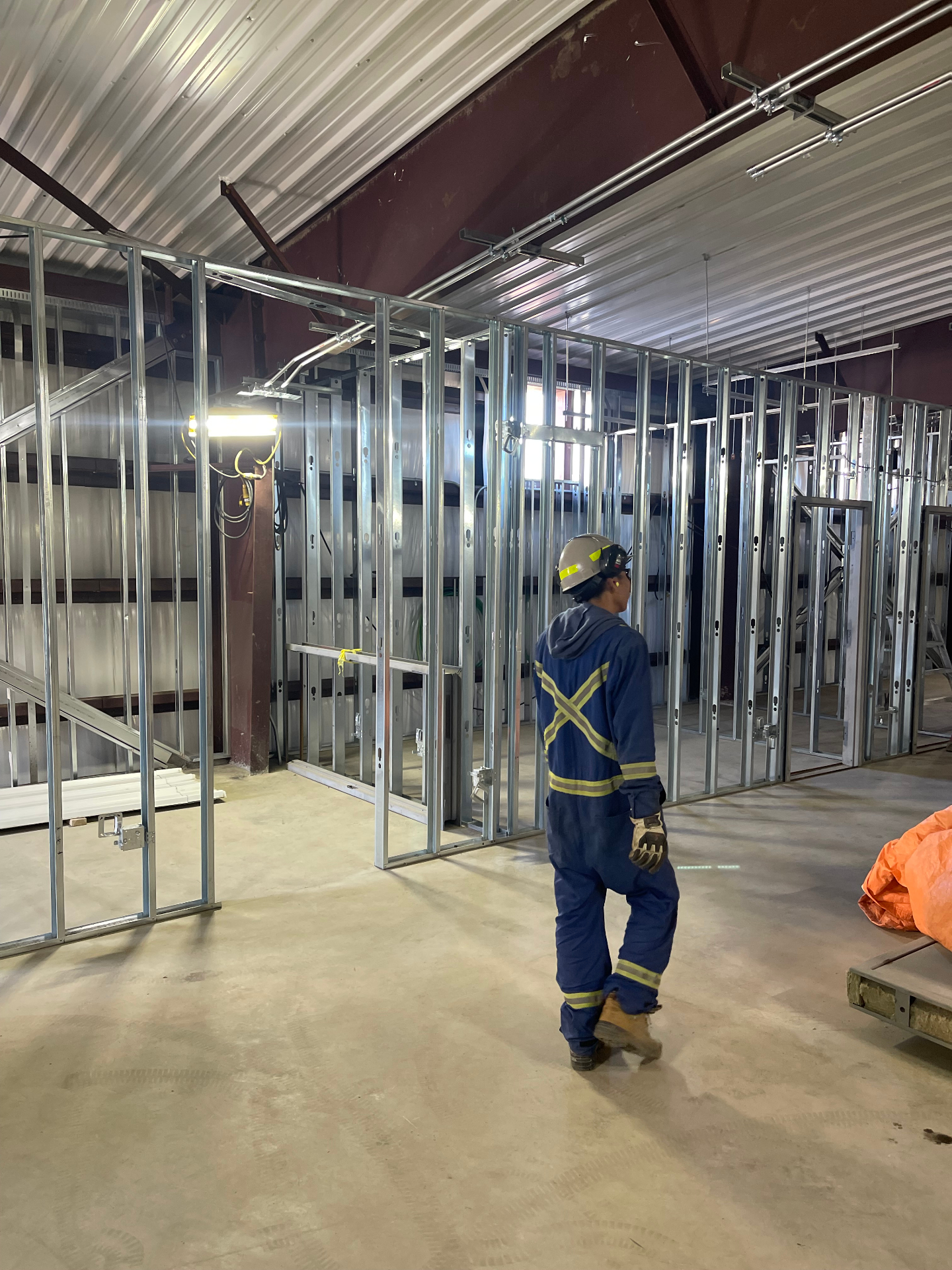 MJNI Projects crew on a commercial construction site in Fort McMurray, Alberta